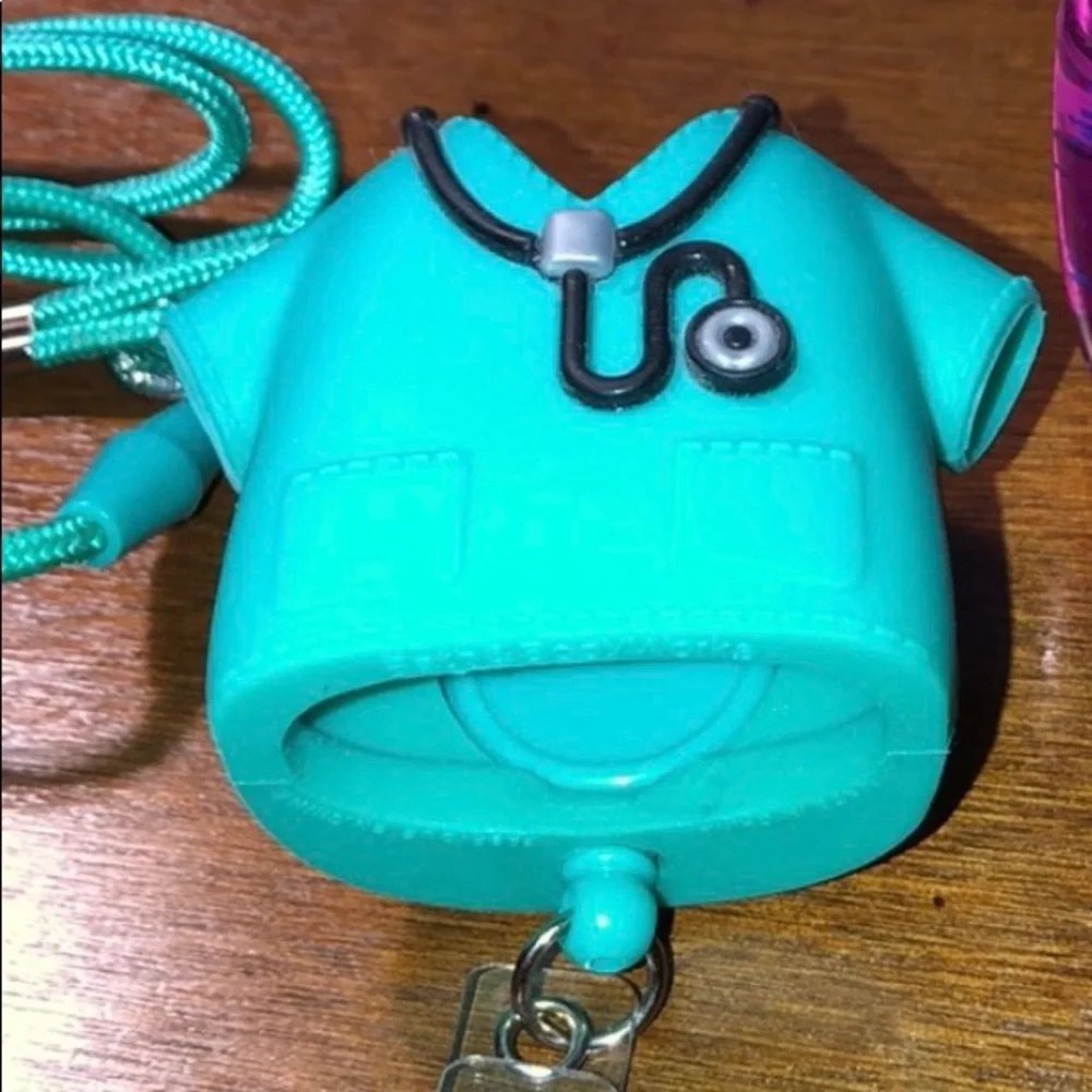Green Nurse Scrub Medical Id & Sanitizer Holder